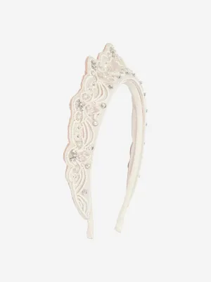Maison Ava Girls Princess Headband in Ivory
