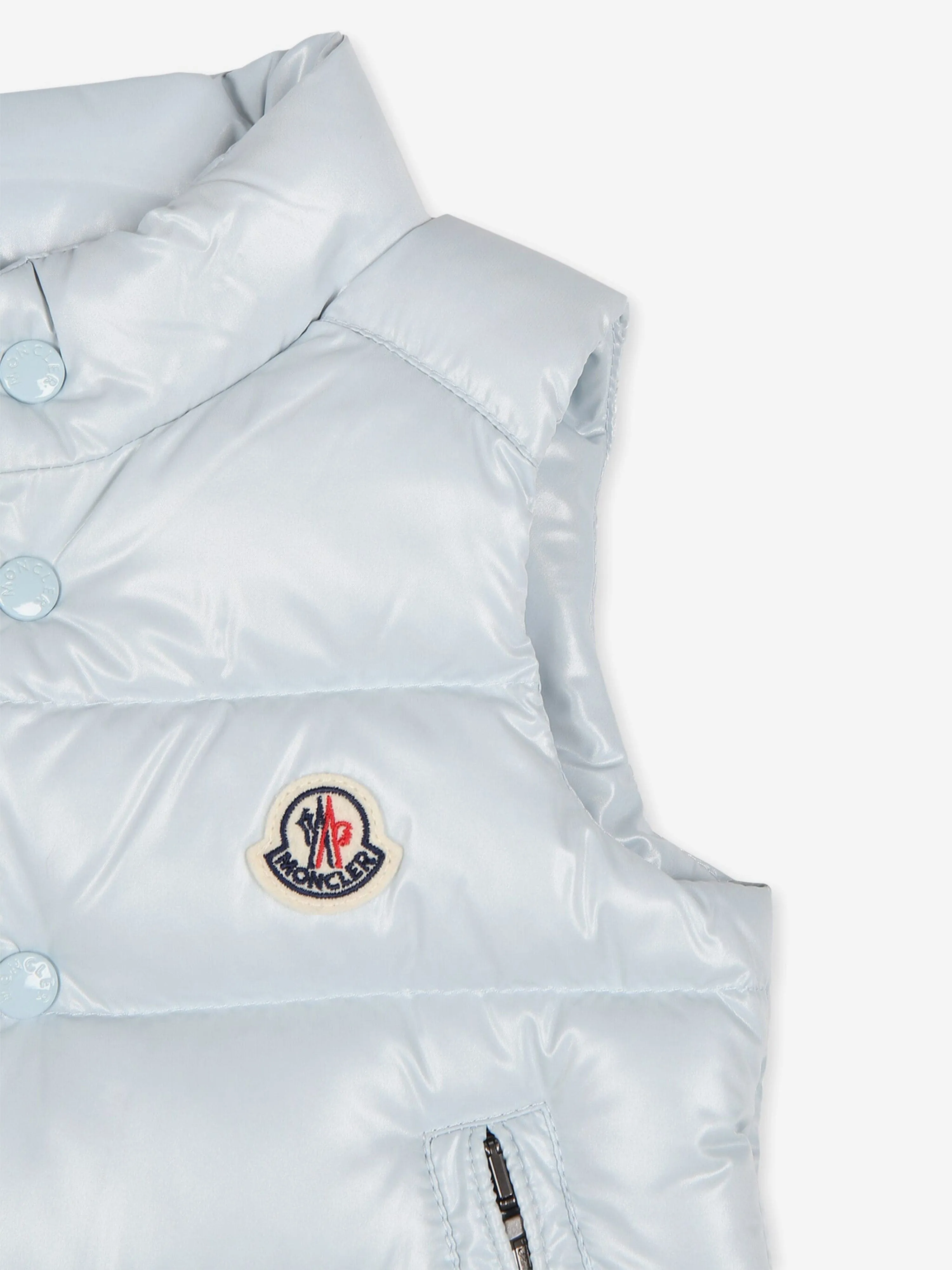 Moncler Enfant Baby Down Padded Bernard Gilet in Blue