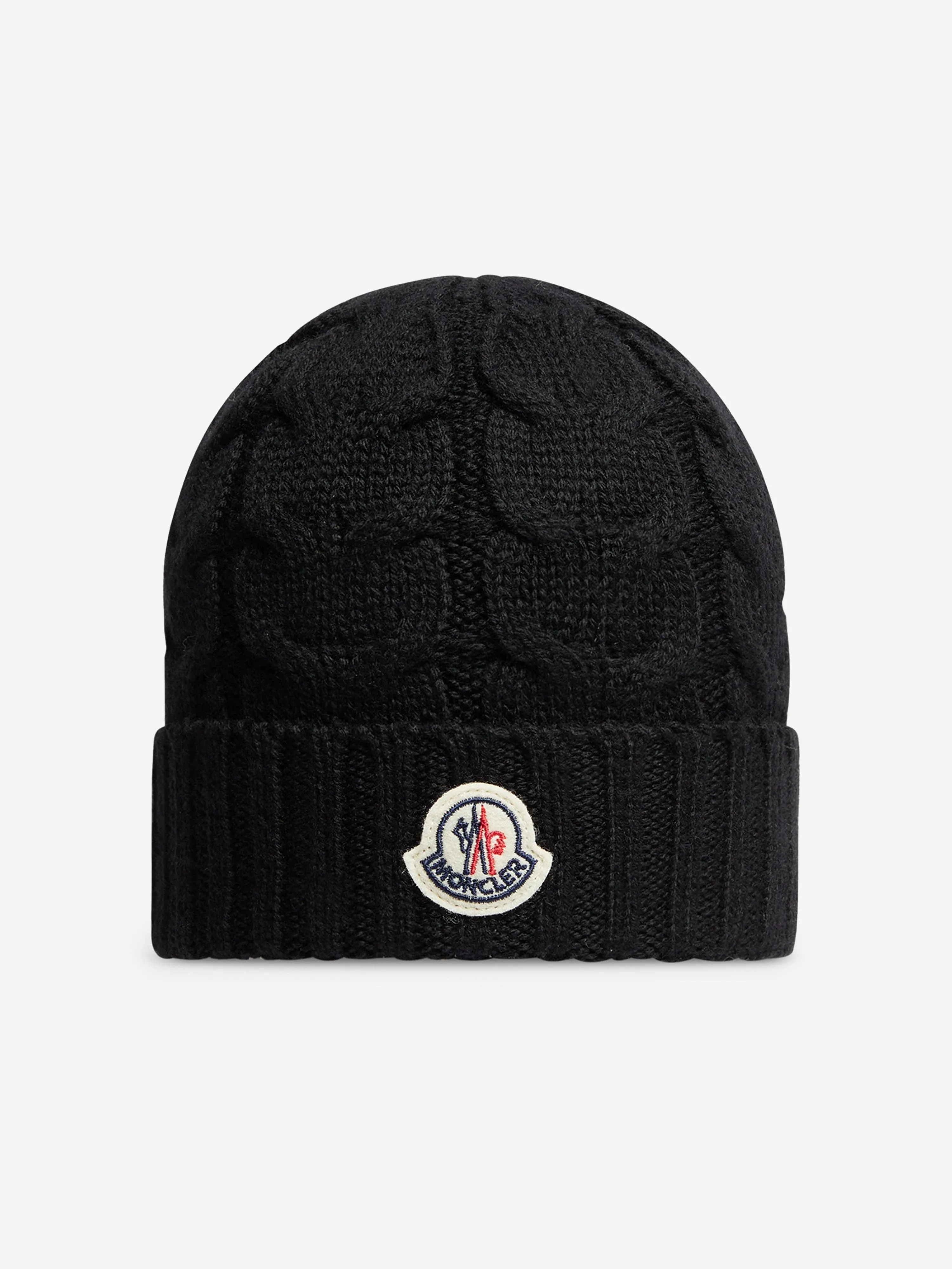 Moncler Enfant Boys Logo Beanie Hat in Black