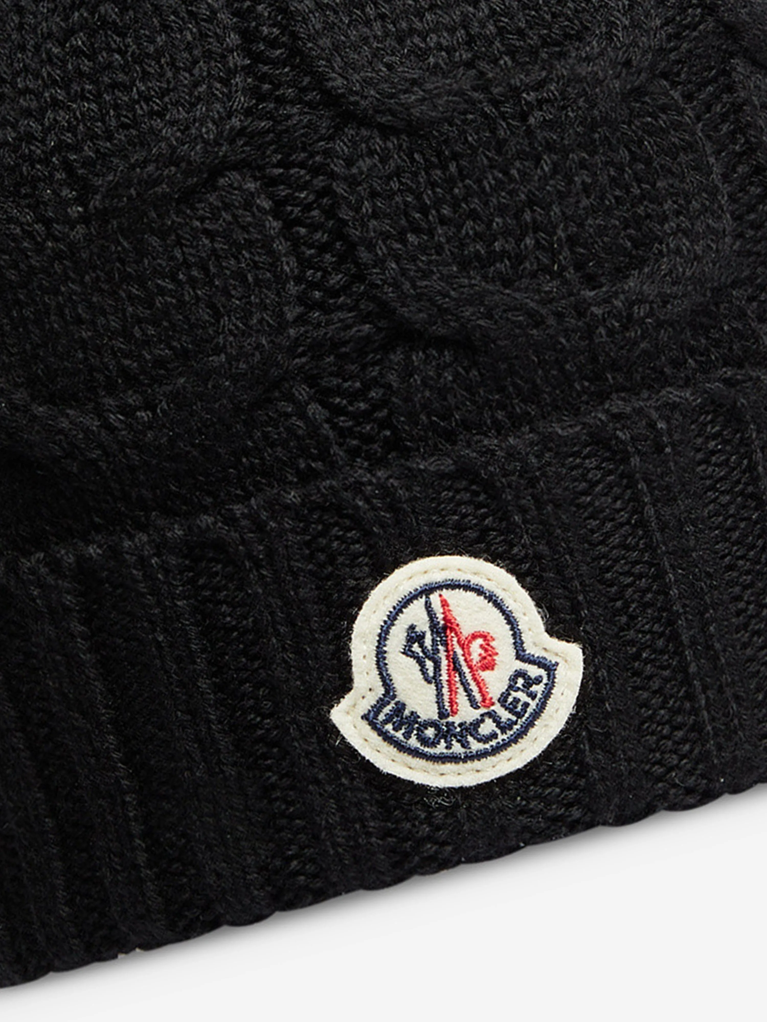 Moncler Enfant Boys Logo Beanie Hat in Black