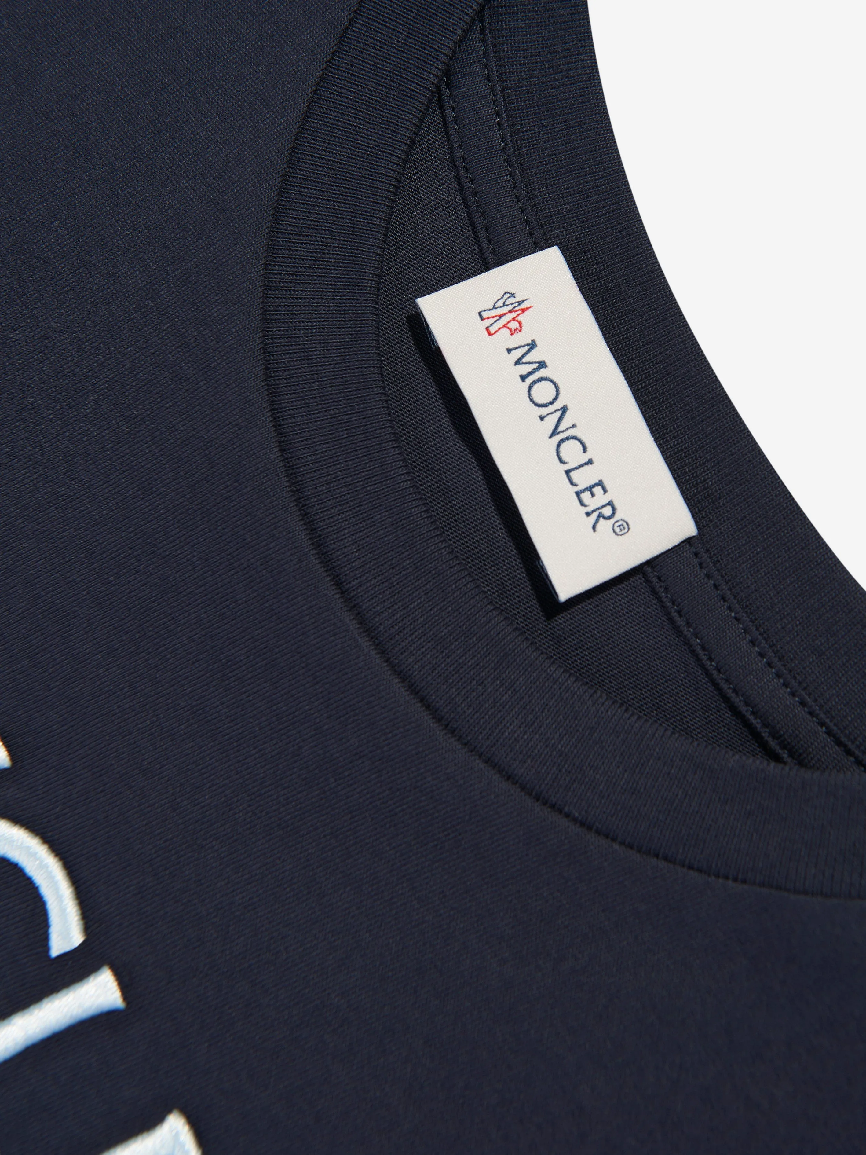 Moncler Enfant Boys Logo T-Shirt in Navy