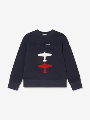 Moncler Enfant Boys Planes Print Sweatshirt in Navy