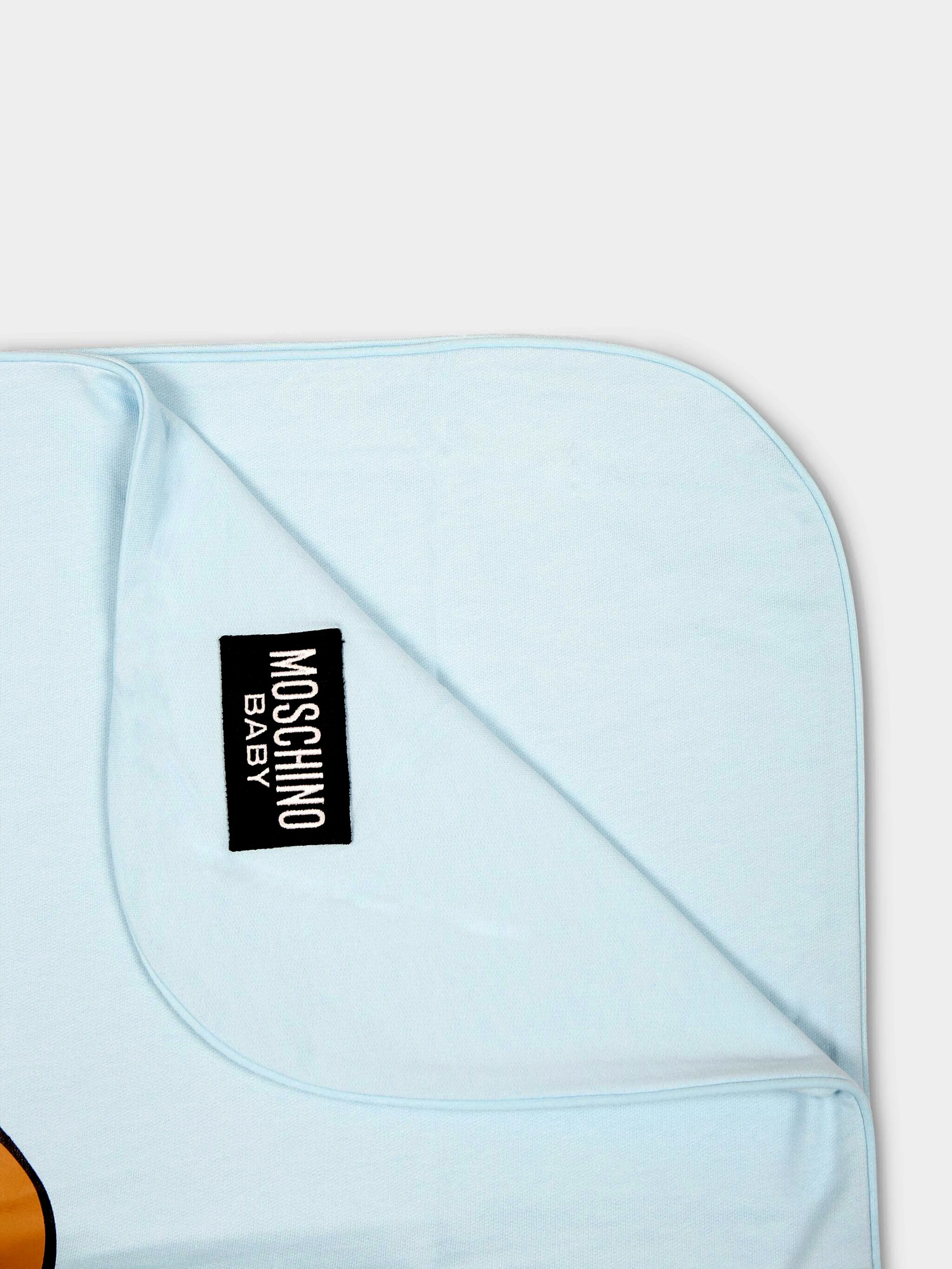 Moschino Baby Boys Bear Logo Blanket in Blue (70cm)