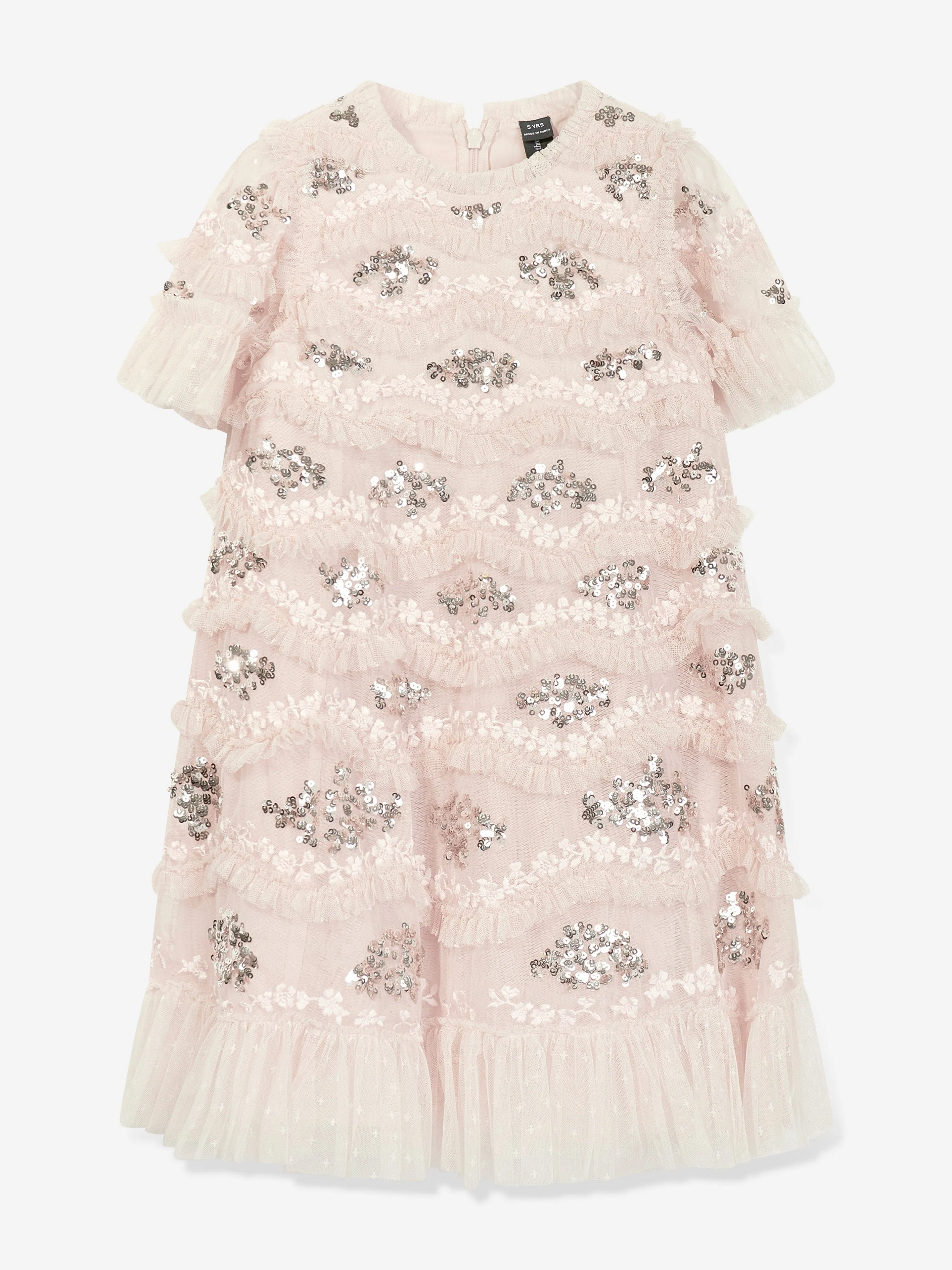 Needle & Thread Girls Daisy Wave Dress in Pink