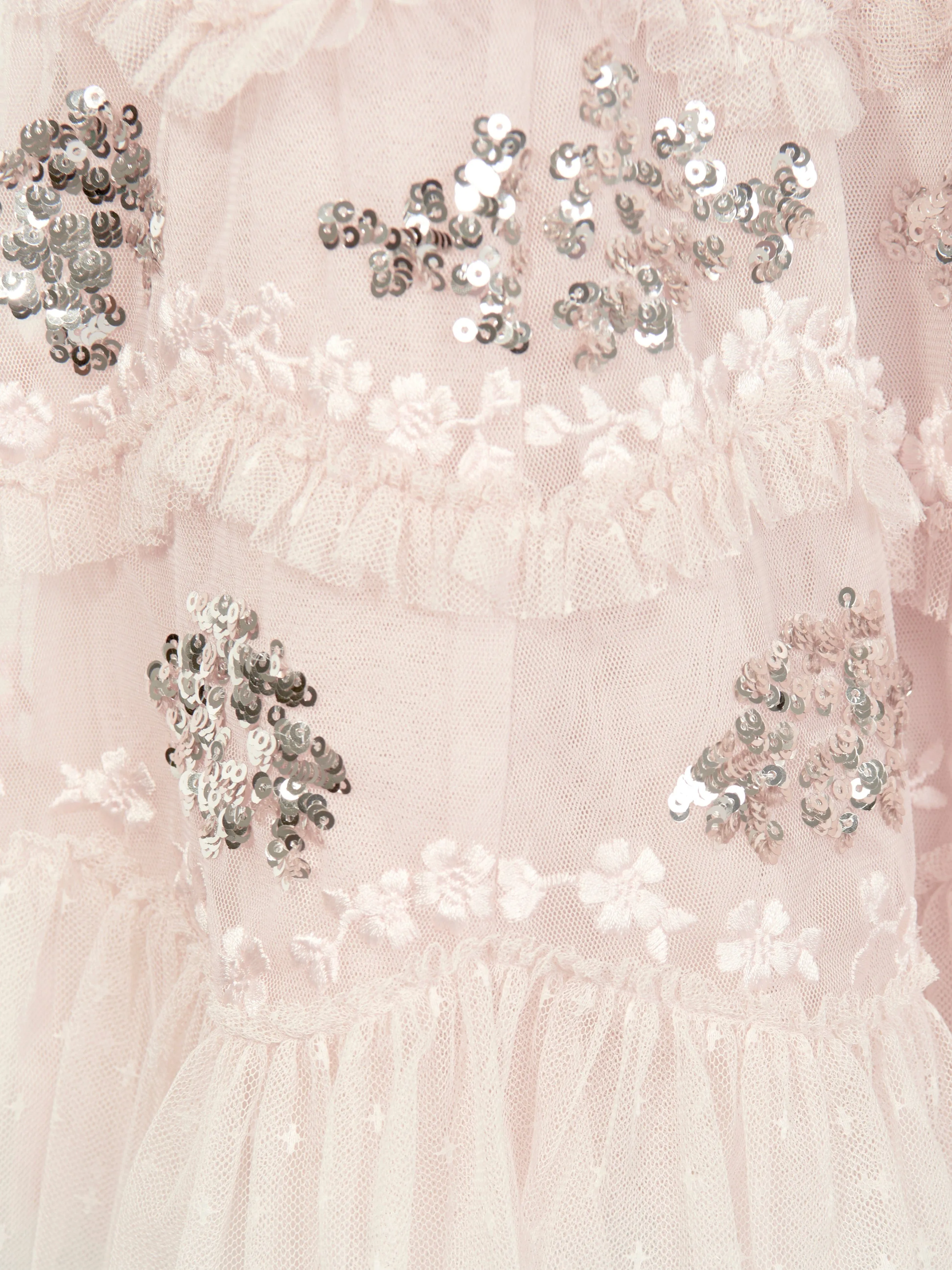 Needle & Thread Girls Daisy Wave Dress in Pink
