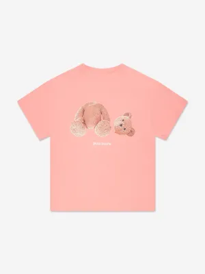 Palm Angels Girls Bear T-Shirt in Pink