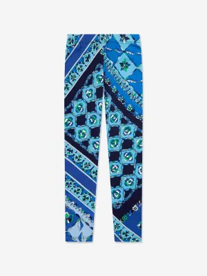 PUCCI Girls Festa Print Leggings in Blue