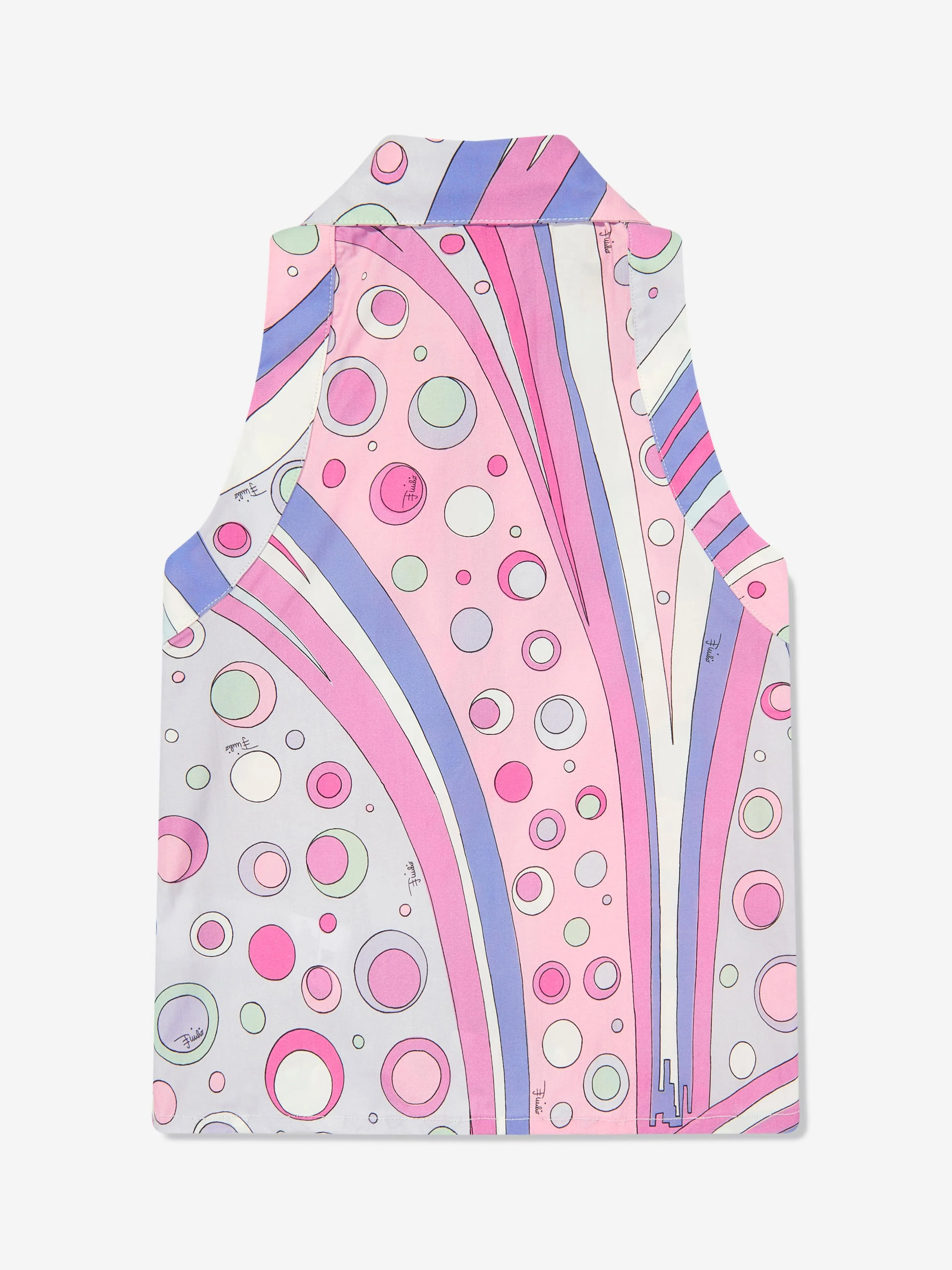 PUCCI Girls Fontane Print Sleeveless Blouse in Pink