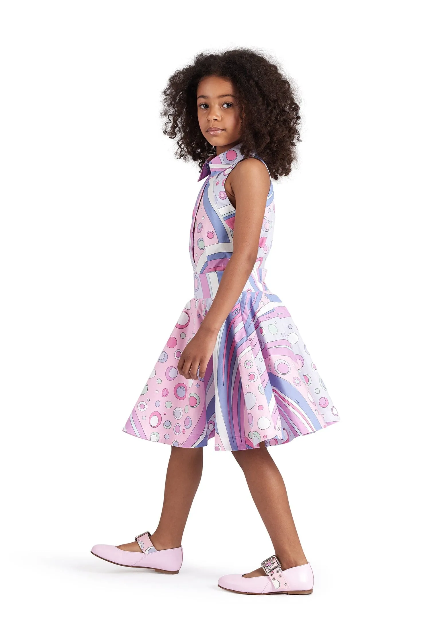 PUCCI Girls Fontane Print Sleeveless Blouse in Pink