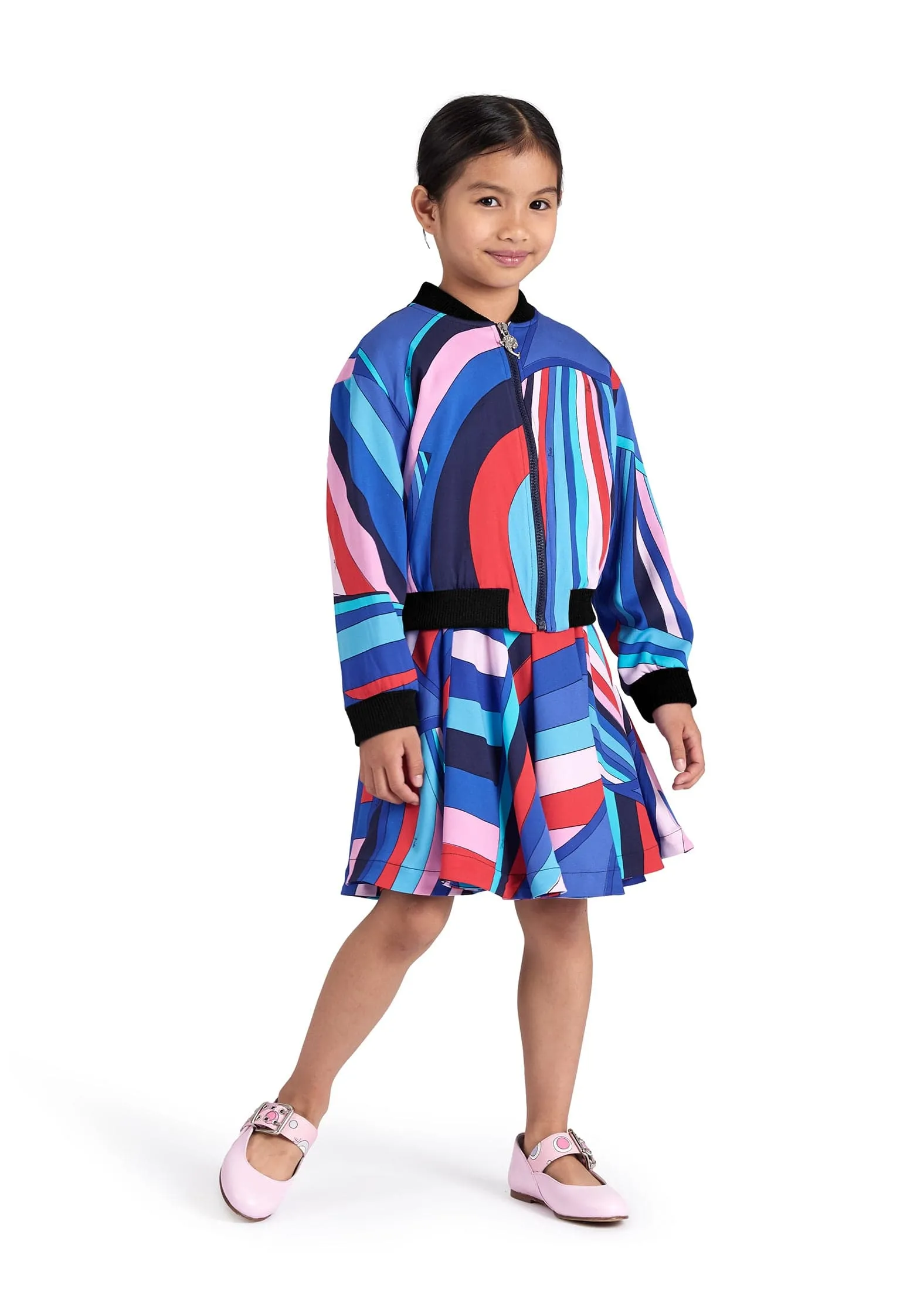 PUCCI Girls Iride Print Skirt in Multicolour