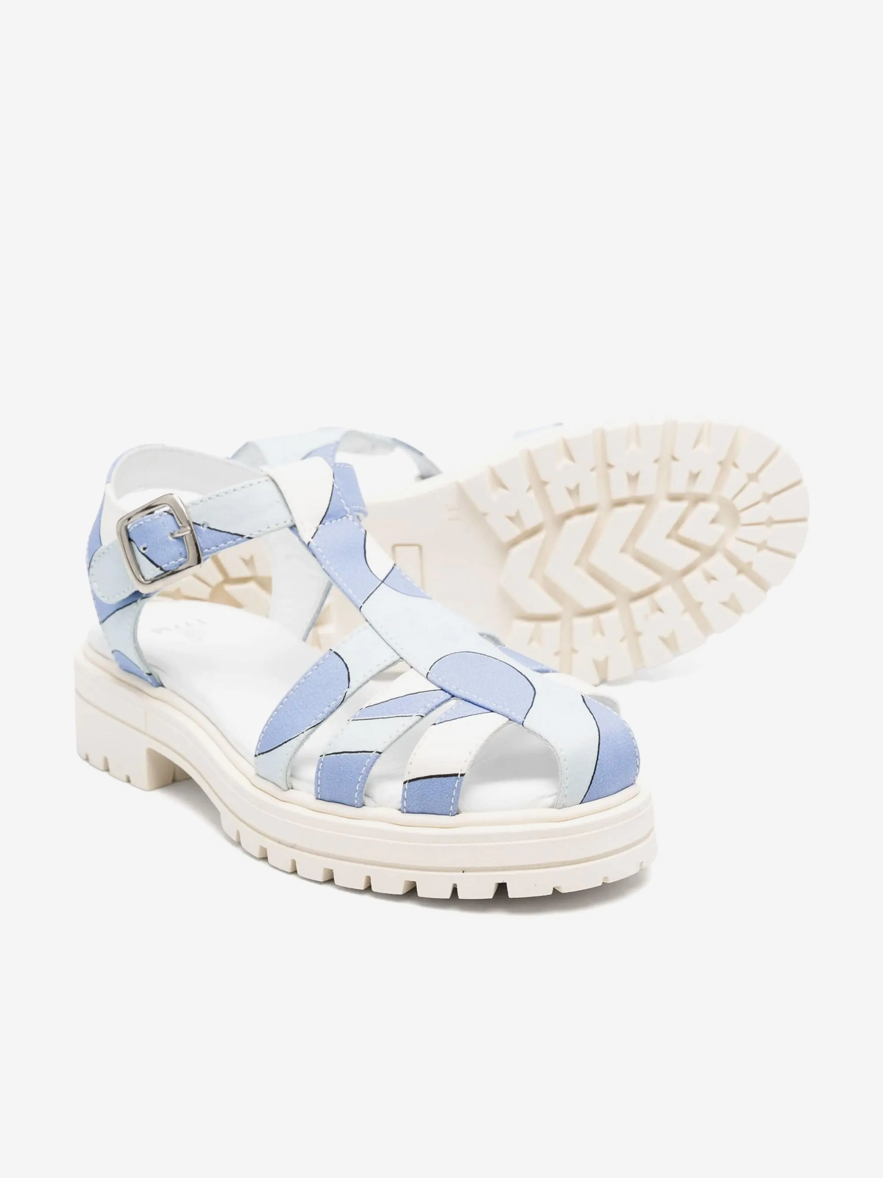 PUCCI Girls Poplin Sandals in Blue