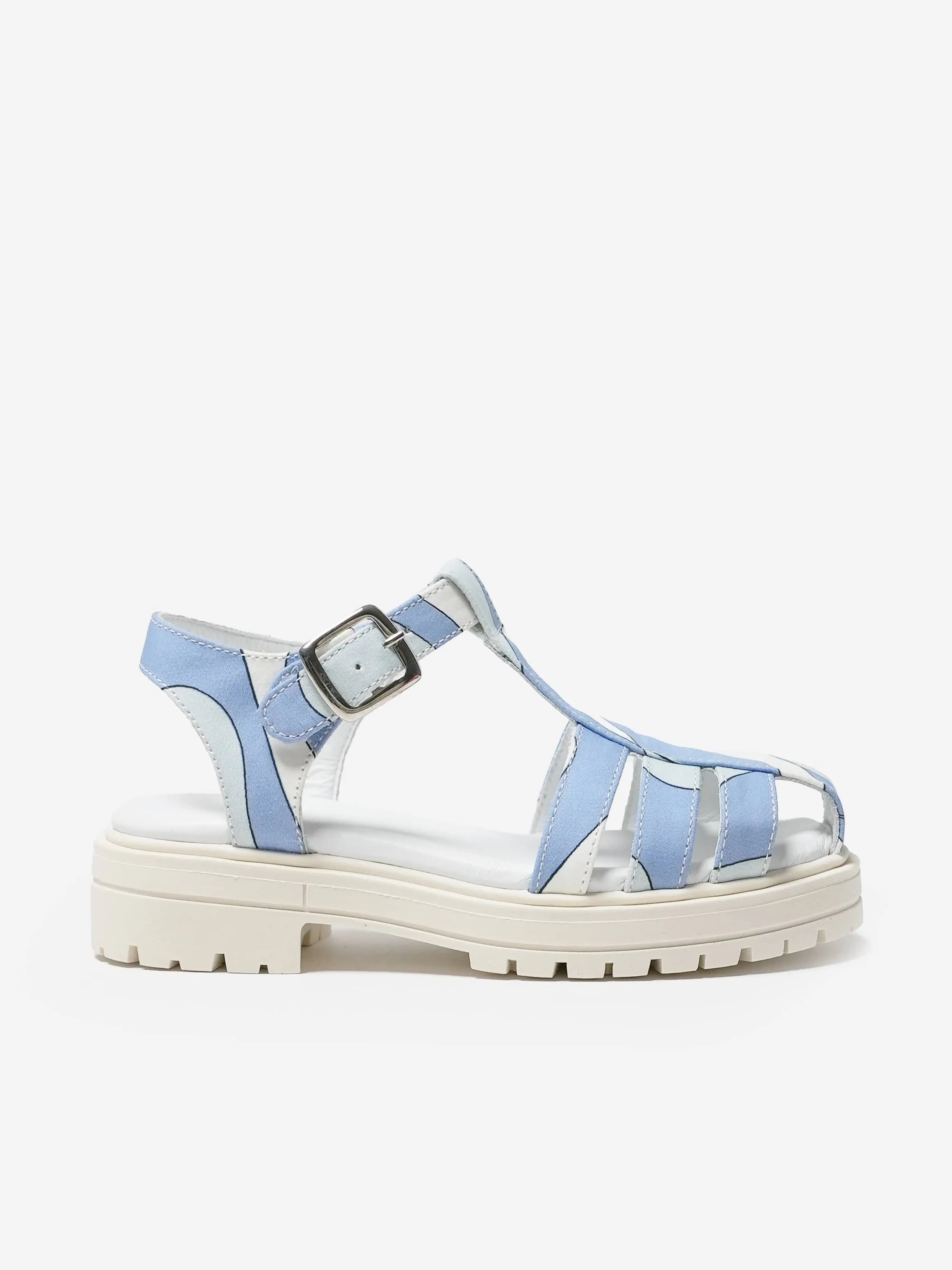 PUCCI Girls Poplin Sandals in Blue