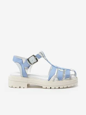 PUCCI Girls Poplin Sandals in Blue