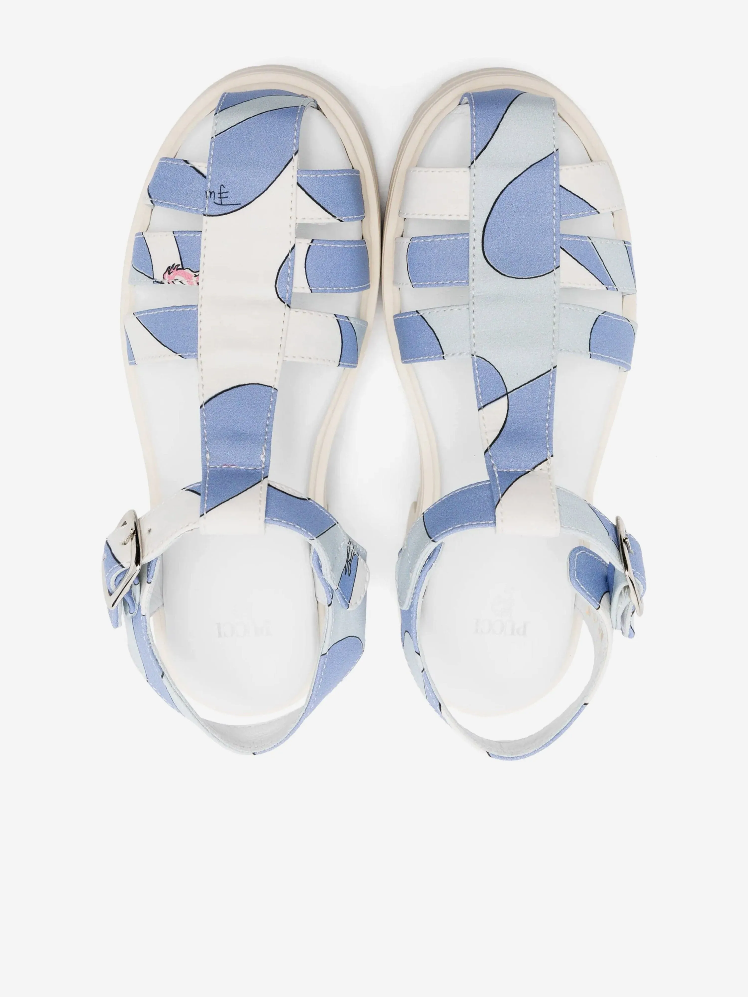 PUCCI Girls Poplin Sandals in Blue