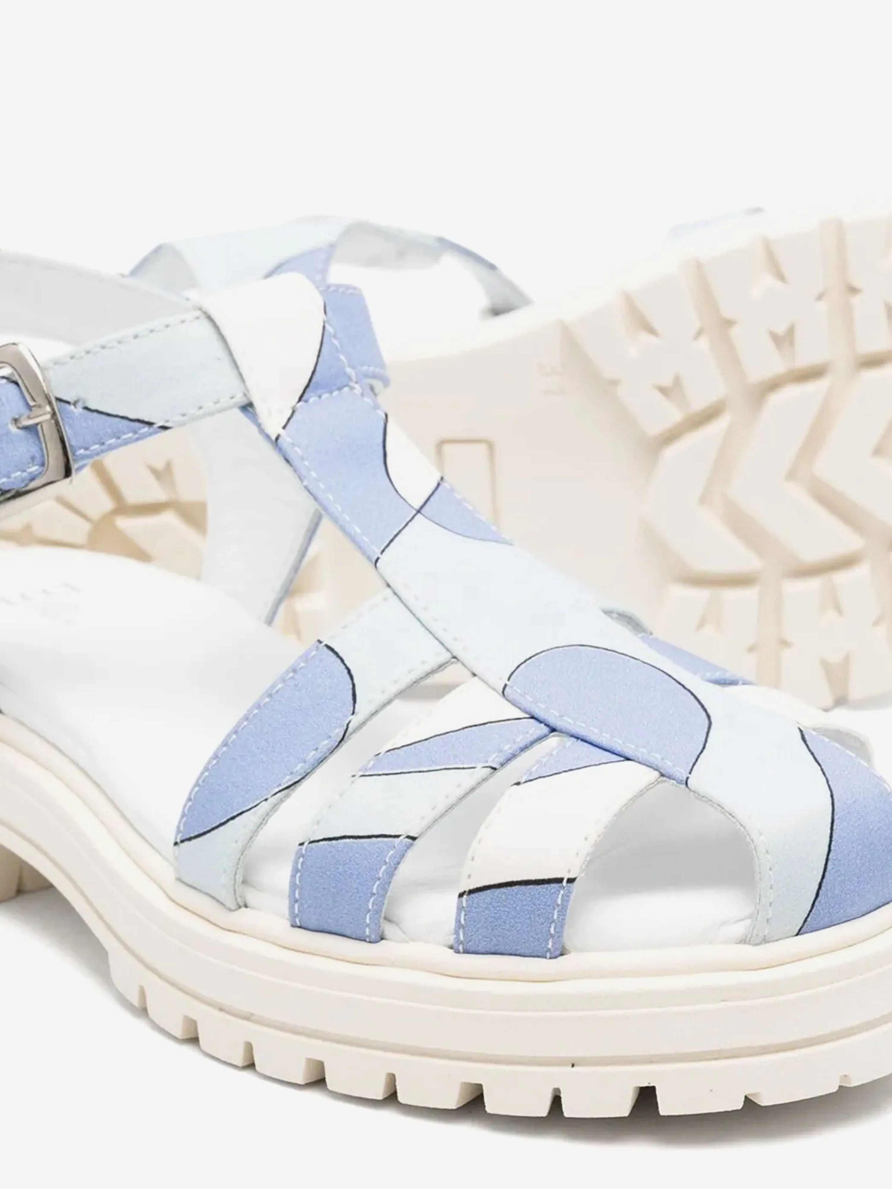 PUCCI Girls Poplin Sandals in Blue