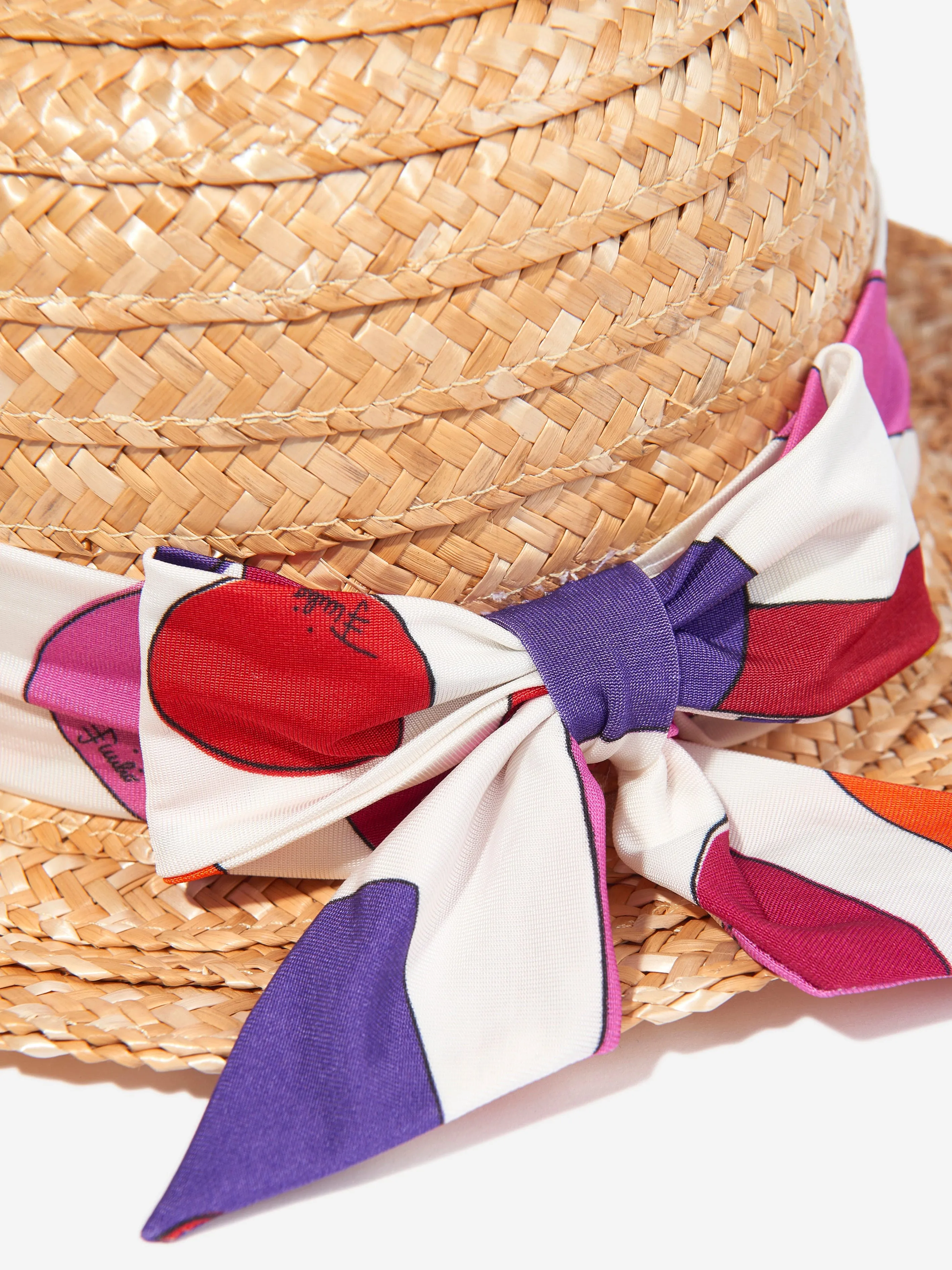 PUCCI Girls Straw Hat in Beige