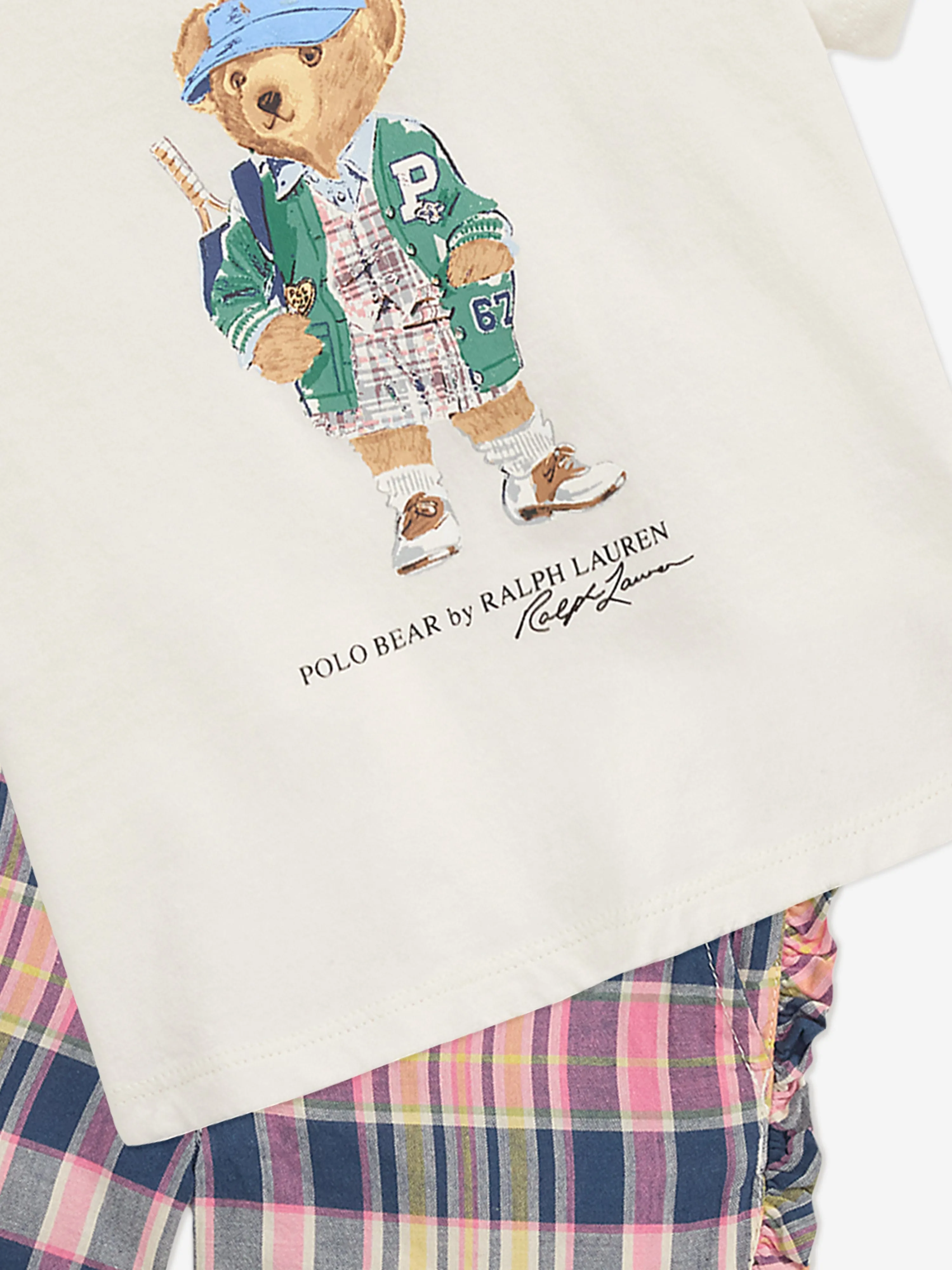 Ralph Lauren Baby Girls Polo Bear Short Set in Multicolour