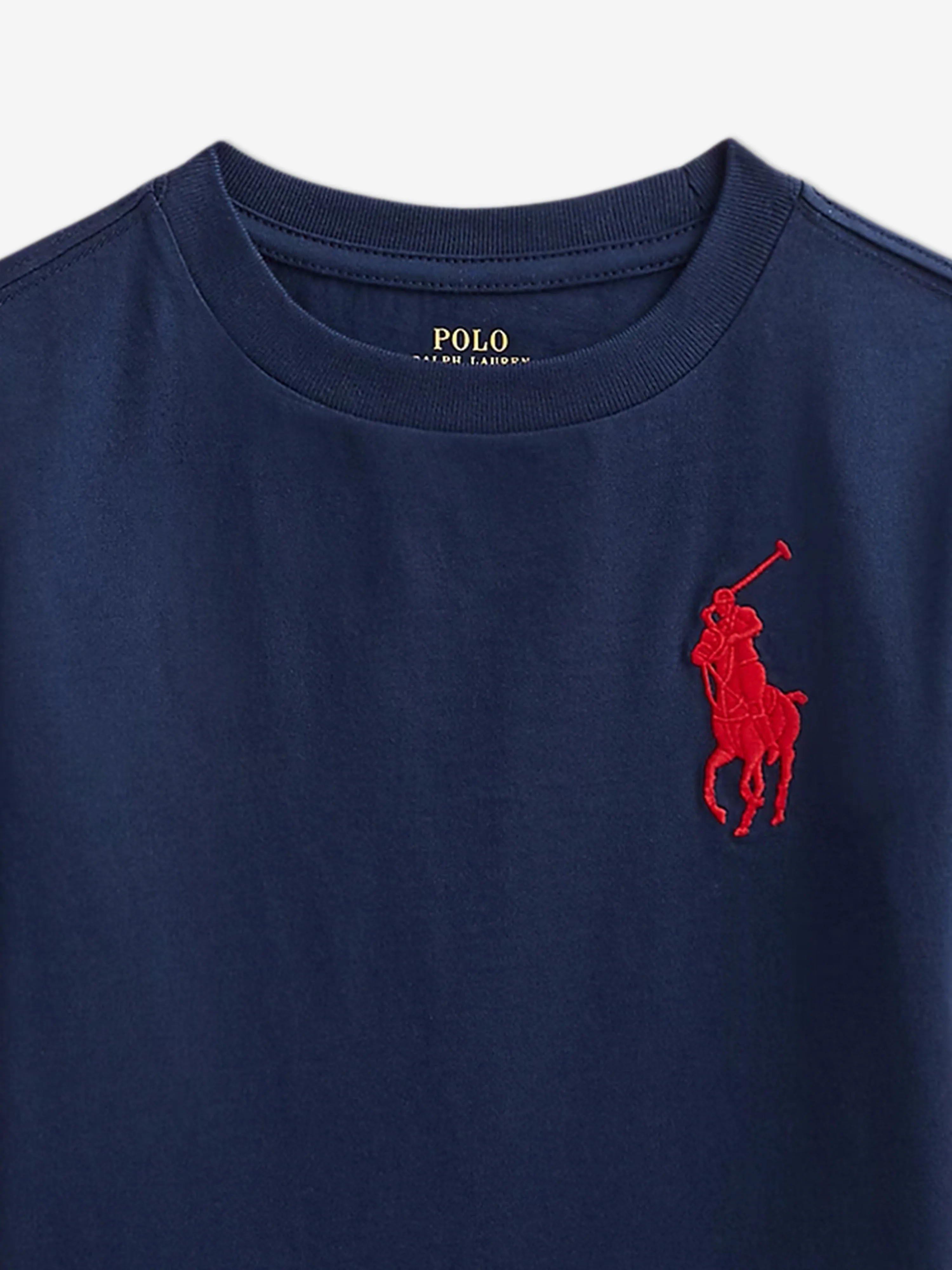 Ralph Lauren Boys Jersey Logo T-Shirt in Navy