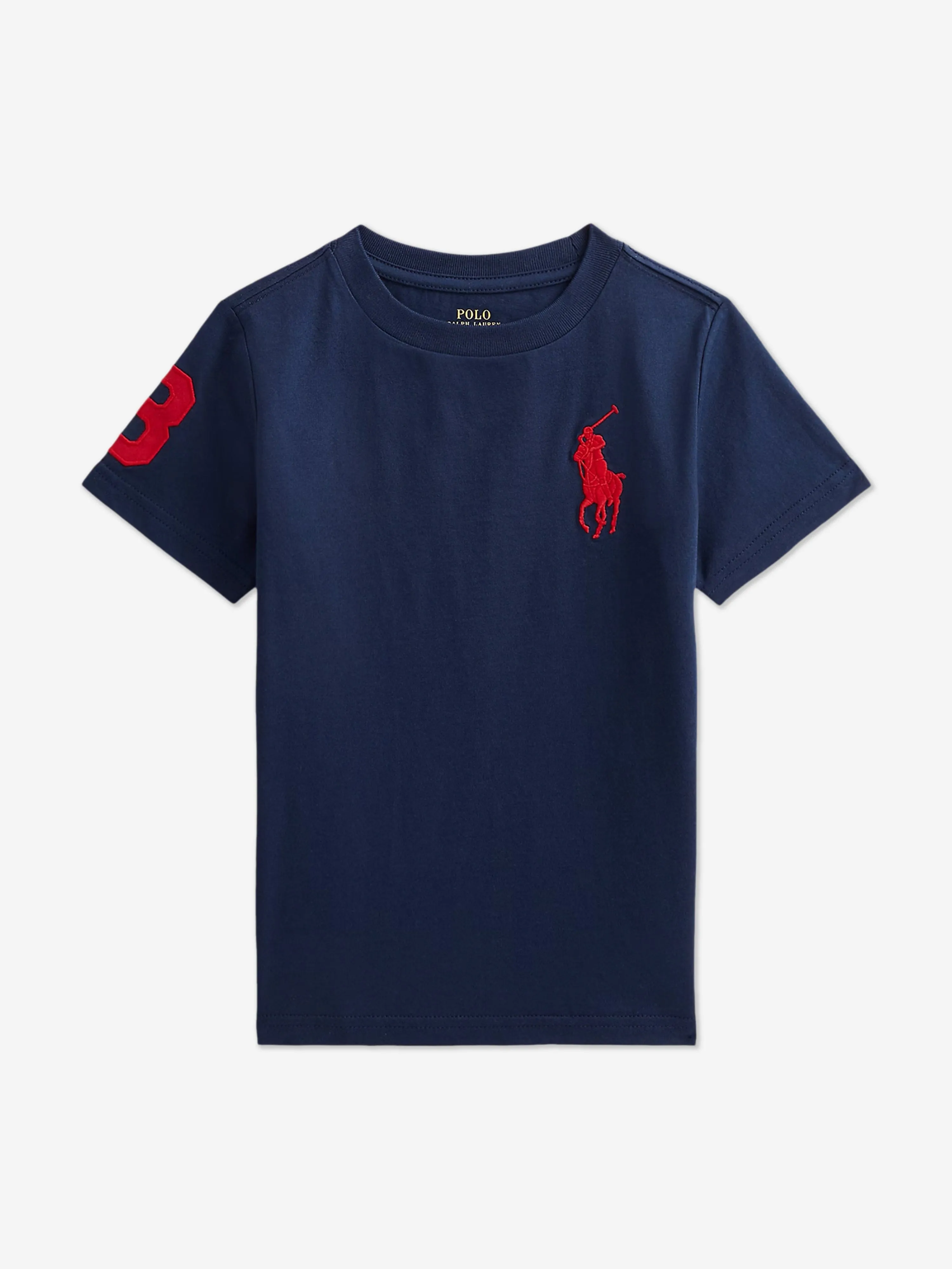Ralph Lauren Boys Jersey Logo T-Shirt in Navy