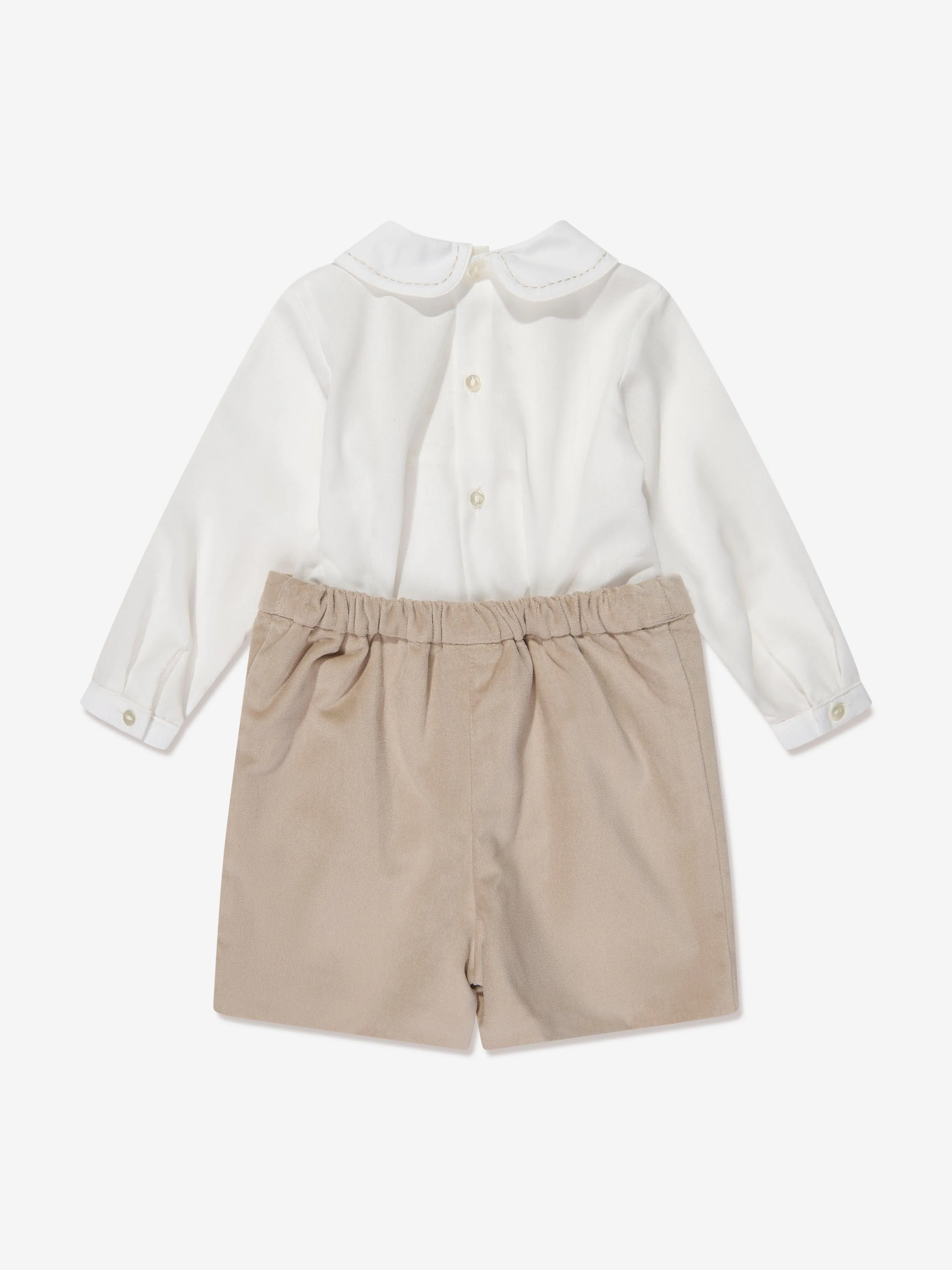 Sarah Louise Baby Boys 2 Piece Set in Beige