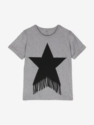 Stella McCartney Girls Tassel Star T-Shirt in Grey