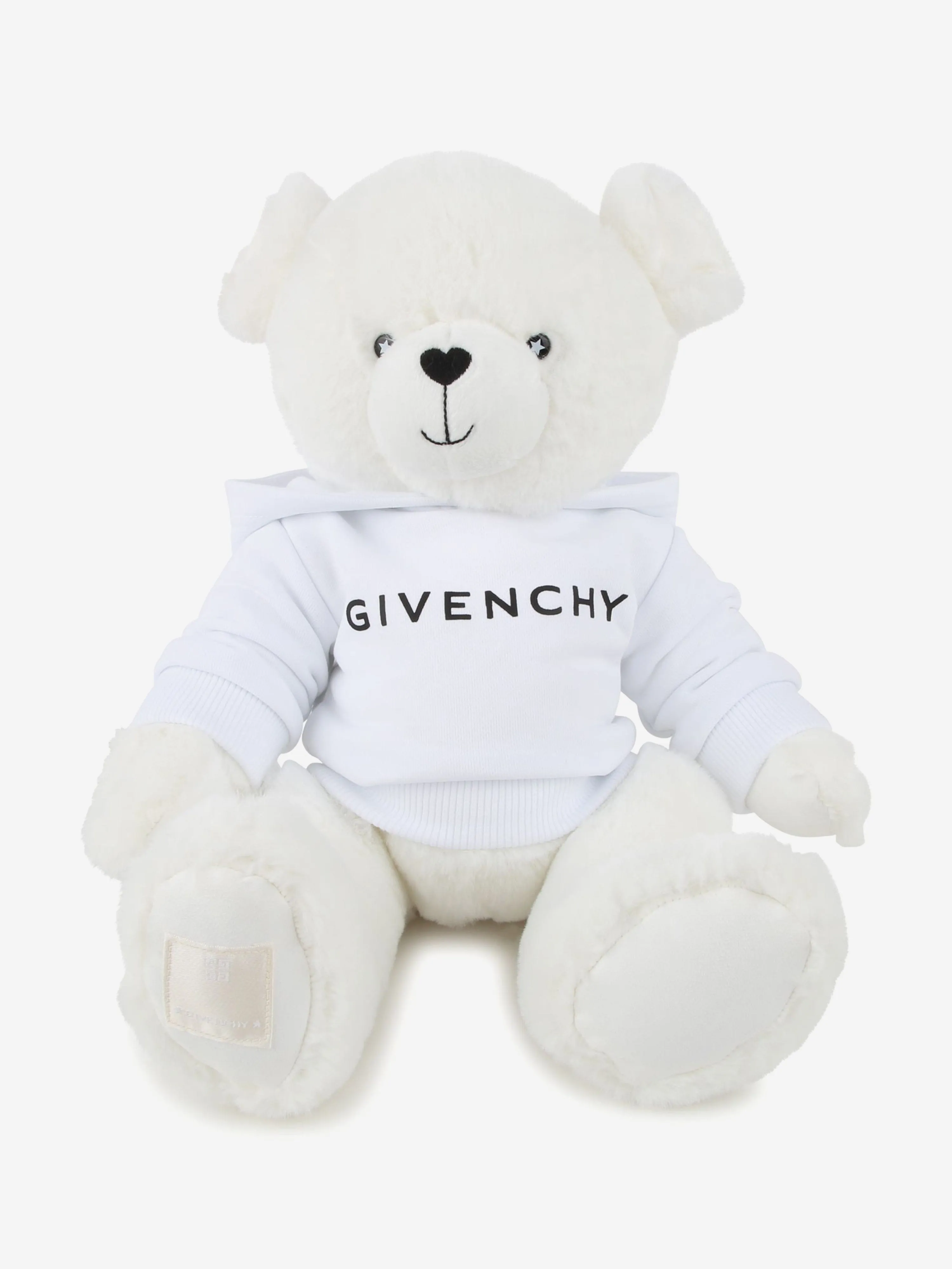 Teddy Soft Toy with Logo Hoodie in White