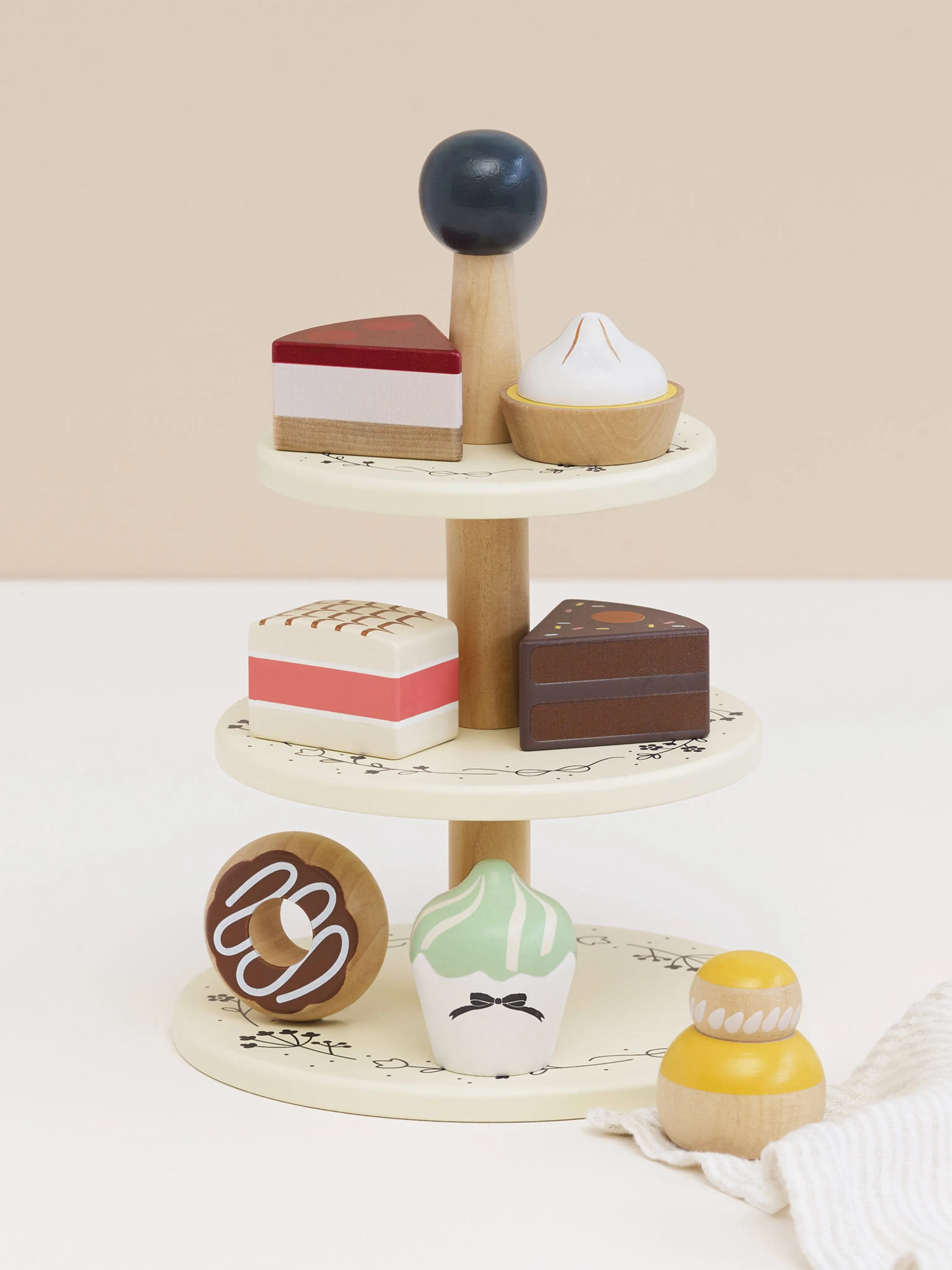Three Tier Patisserie Cake Stand-8 Piece ( W:17.5 x D:17.5 x H:25cm)