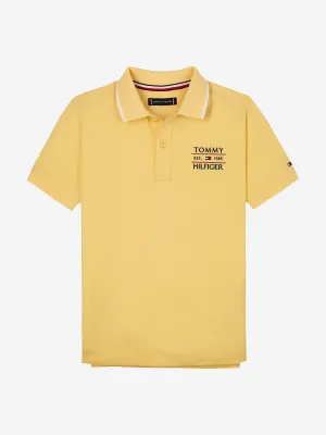 Tommy Hilfiger Boys Flag Polo Shirt in Yellow