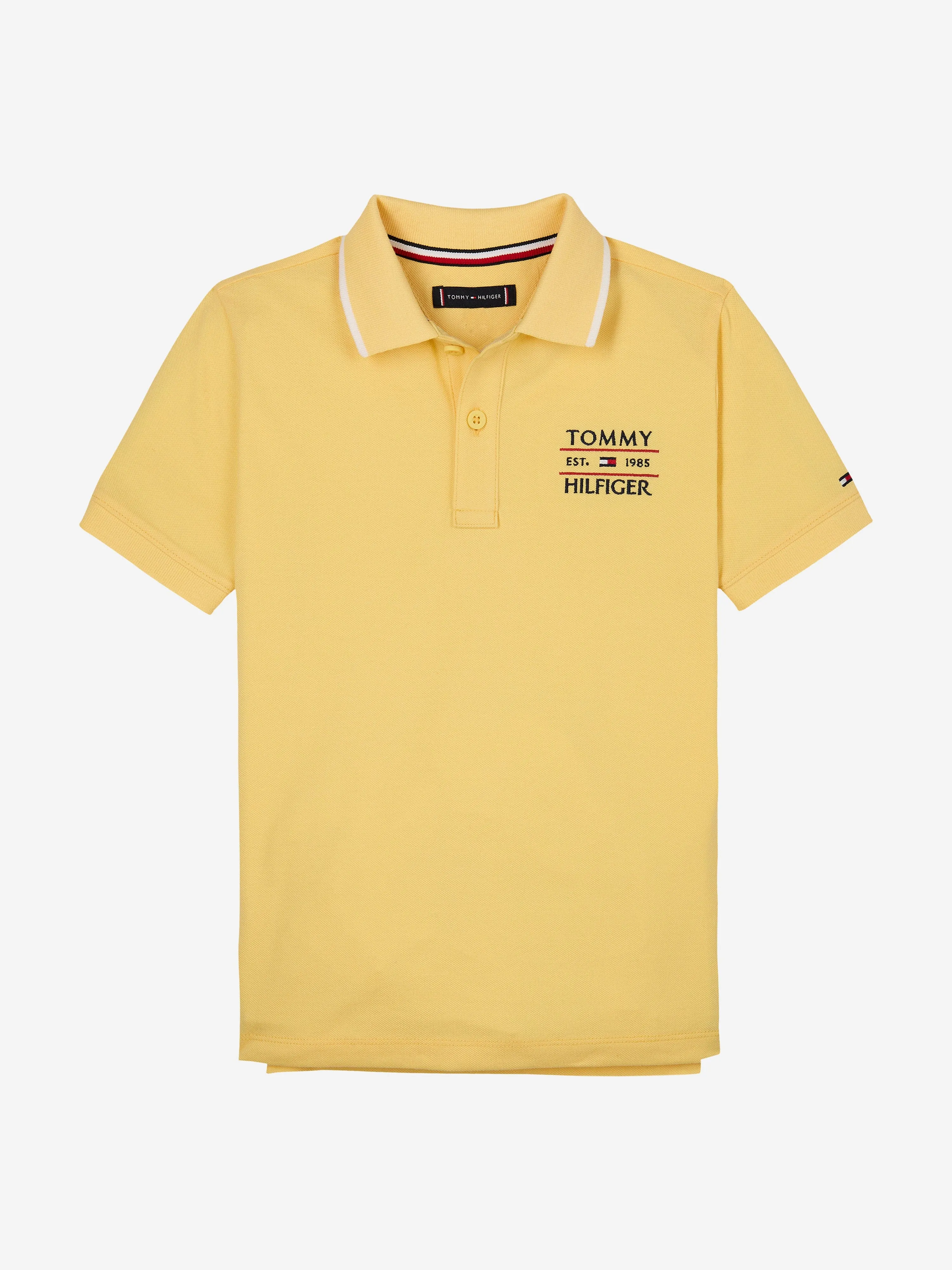 Tommy Hilfiger Boys Flag Polo Shirt in Yellow