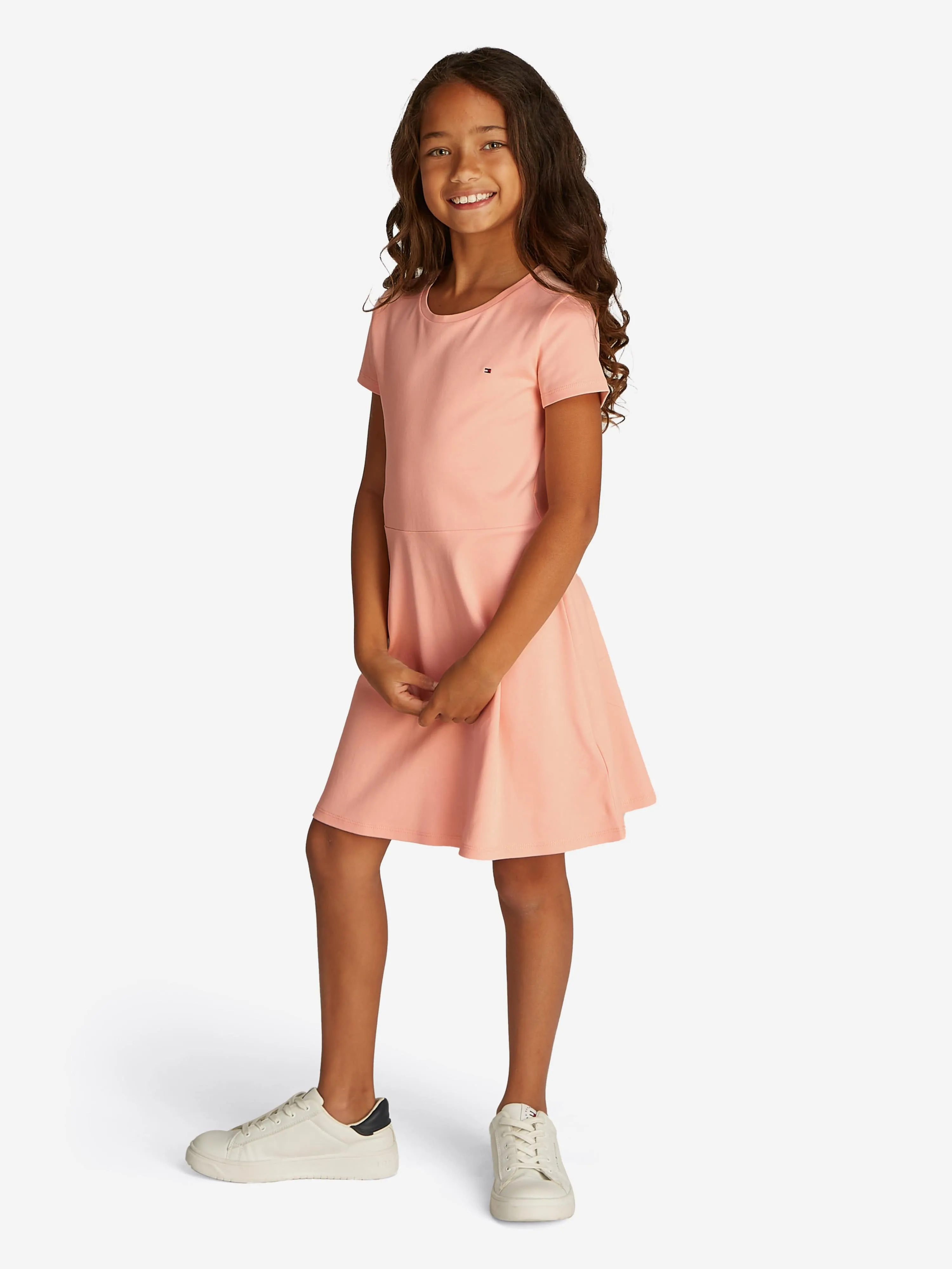 Tommy Hilfiger Girls Essential Skater Dress in Pink