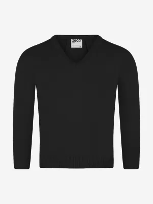 Zeco Kids School Knitted V-Neck Jumper in Black