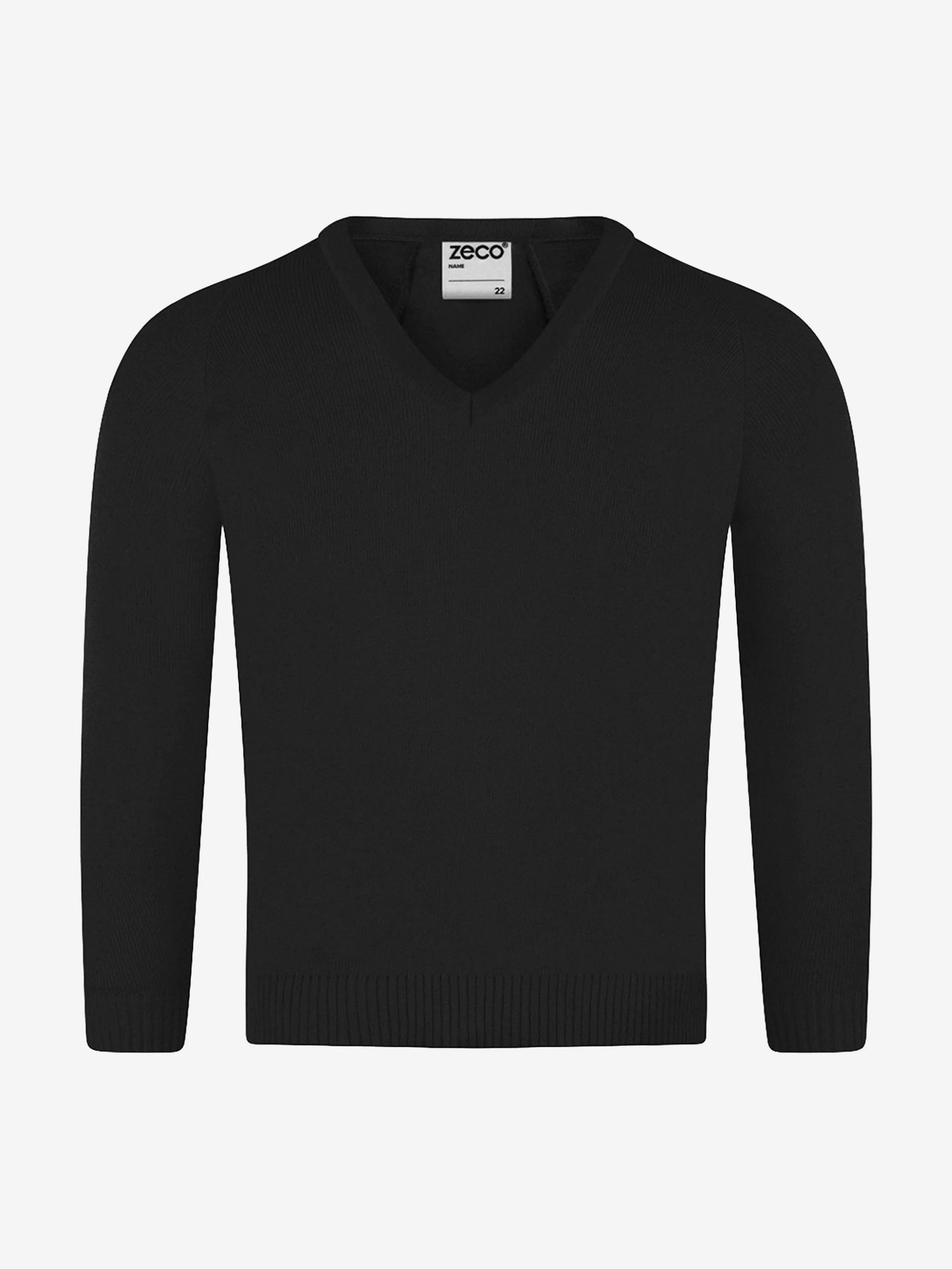 Zeco Kids School Knitted V-Neck Jumper in Black